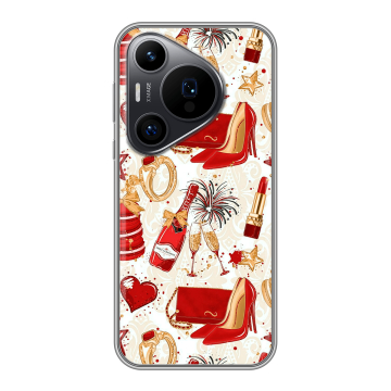 Силиконовый чехол на Huawei Pura 70 Pro с принтом Новый год