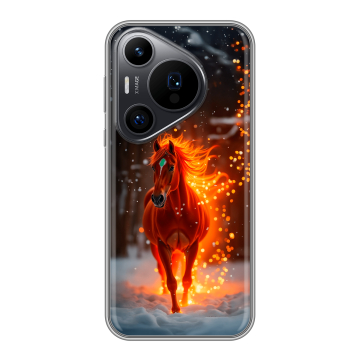 Силиконовый чехол на Huawei Pura 70 Pro с принтом Новый год Силиконовый чехол на Huawei Pura 70 Pro с принтом Новый год