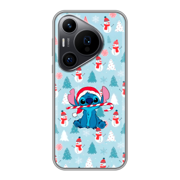 Силиконовый чехол на Huawei Pura 70 Pro с принтом Стич Новый год Силиконовый чехол на Huawei Pura 70 Pro с принтом Стич Новый год