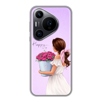 Силиконовый чехол на Huawei Pura 70 Pro с принтом женский Силиконовый чехол на Huawei Pura 70 Pro с принтом женский