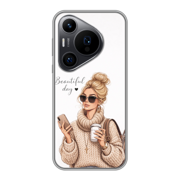 Силиконовый чехол на Huawei Pura 70 Pro с принтом женский Силиконовый чехол на Huawei Pura 70 Pro с принтом женский