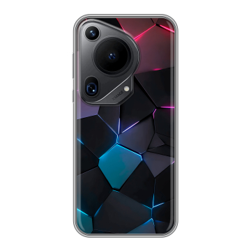 Силиконовый чехол на Huawei Pura 70 Ultra с принтом Геометрия неона