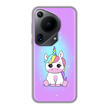 Силиконовый чехол на Huawei Pura 70 Ultra с принтом Единорог