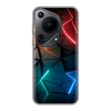 Силиконовый чехол на Huawei Pura 70 Ultra с принтом Абстракция неон