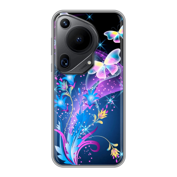 Силиконовый чехол на Huawei Pura 70 Ultra с принтом Бабочки