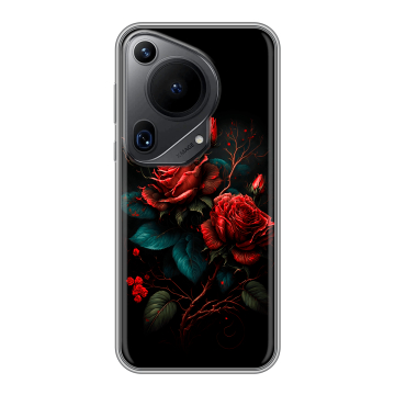 Силиконовый чехол на Huawei Pura 70 Ultra с принтом Розы красные
