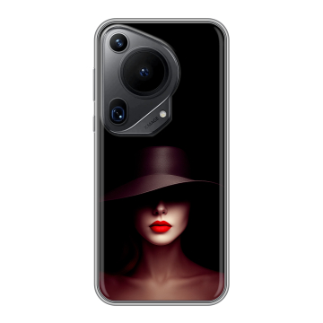 Силиконовый чехол на Huawei Pura 70 Ultra с принтом Девушка в шляпе