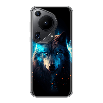 Силиконовый чехол на Huawei Pura 70 Ultra с принтом Волк ночной