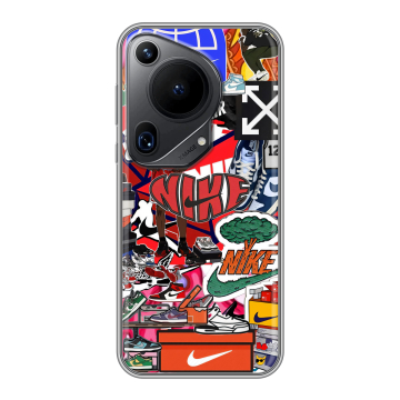 Силиконовый чехол на Huawei Pura 70 Ultra с принтом Найк Nike яркий