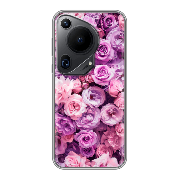 Силиконовый чехол на Huawei Pura 70 Ultra с принтом лавандовые розы