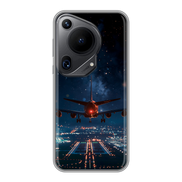 Силиконовый чехол на Huawei Pura 70 Ultra с принтом самолет