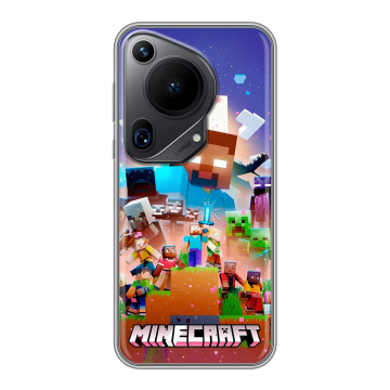 Силиконовый чехол на Huawei Pura 70 Ultra с принтом Майнкрафт Minecraft