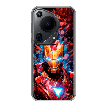 Силиконовый чехол на Huawei Pura 70 Ultra с принтом Железный человек Ironman