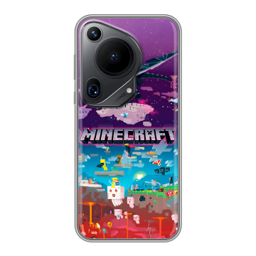 Силиконовый чехол на Huawei Pura 70 Ultra с принтом Майнкрафт Minecraft