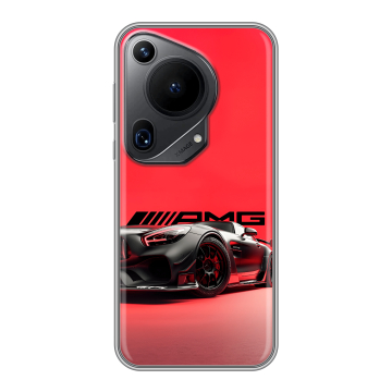 Силиконовый чехол на Huawei Pura 70 Ultra с принтом Мерседес Mercedes AMG
