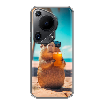 Силиконовый чехол на Huawei Pura 70 Ultra с принтом Капибара