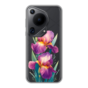 Силиконовый чехол на Huawei Pura 70 Ultra с принтом Цветы орхидеи