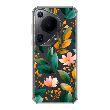 Силиконовый чехол на Huawei Pura 70 Ultra с принтом Цветы паттерн