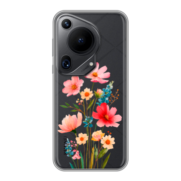 Силиконовый чехол на Huawei Pura 70 Ultra с принтом Цветы