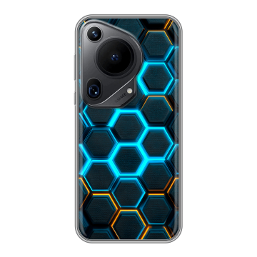 Силиконовый чехол на Huawei Pura 70 Ultra с принтом Неоновые соты