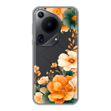 Силиконовый чехол на Huawei Pura 70 Ultra с принтом Цветы принт