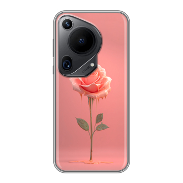 Силиконовый чехол на Huawei Pura 70 Ultra с принтом Розовая роза