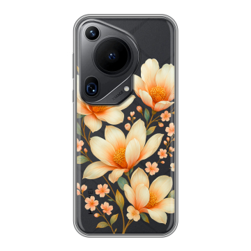 Силиконовый чехол на Huawei Pura 70 Ultra с принтом Цветы