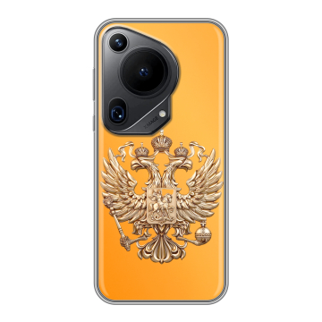 Силиконовый чехол на Huawei Pura 70 Ultra с принтом Герб Флаг России