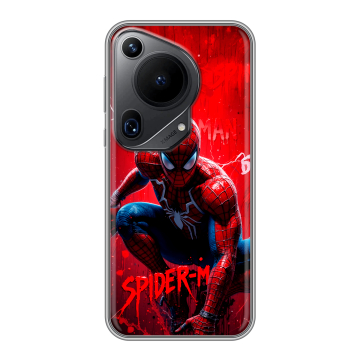 Силиконовый чехол на Huawei Pura 70 Ultra с принтом Spiderman Человек паук