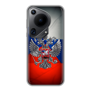 Силиконовый чехол на Huawei Pura 70 Ultra с принтом Флаг России