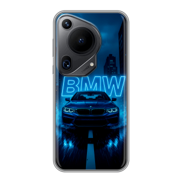 Силиконовый чехол на Huawei Pura 70 Ultra с принтом BMW БМВ