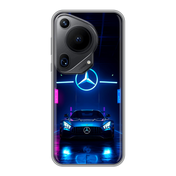 Силиконовый чехол на Huawei Pura 70 Ultra с принтом Mercedes Мерседес