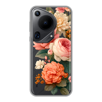 Силиконовый чехол на Huawei Pura 70 Ultra с принтом цветы