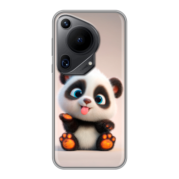 Силиконовый чехол на Huawei Pura 70 Ultra с принтом милая панда