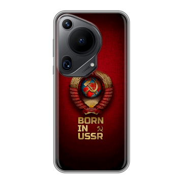 Силиконовый чехол на Huawei Pura 70 Ultra с принтом Флаг Герб СССР