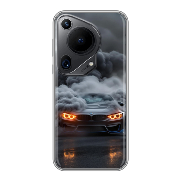 Силиконовый чехол на Huawei Pura 70 Ultra с принтом BMW БМВ