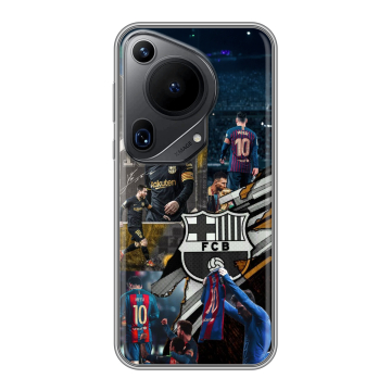 Силиконовый чехол на Huawei Pura 70 Ultra с принтом Messi Barcelona