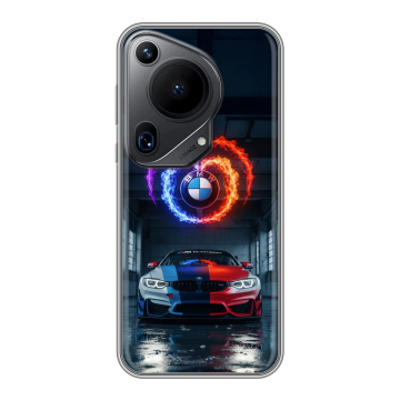 Силиконовый чехол на Huawei Pura 70 Ultra с принтом BMW БМВ