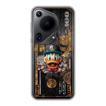 Силиконовый чехол на Huawei Pura 70 Ultra с принтом Дональд Дак Доллар