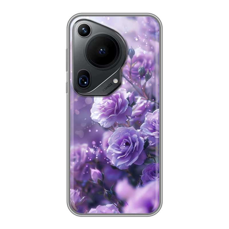 Силиконовый чехол на Huawei Pura 70 Ultra с принтом Розы цветы Силиконовый чехол на Huawei Pura 70 Ultra с принтом Розы цветы