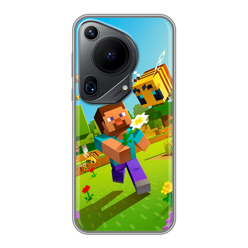 Силиконовый чехол на Huawei Pura 70 Ultra с принтом Майнкрафт Minecraft Силиконовый чехол на Huawei Pura 70 Ultra с принтом Майнкрафт Minecraft