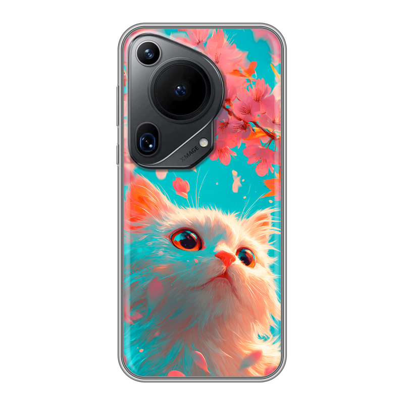 Силиконовый чехол на Huawei Pura 70 Ultra с принтом Красивый кот Силиконовый чехол на Huawei Pura 70 Ultra с принтом Красивый кот