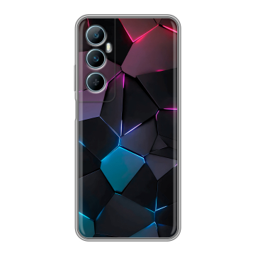 Силиконовый чехол на Realme C65 с принтом Геометрия неона Силиконовый чехол на Realme C65 с принтом Геометрия неона