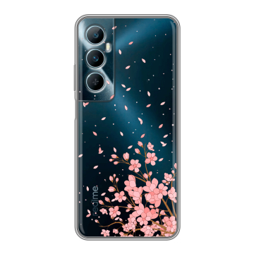 Силиконовый чехол на Realme C65 с принтом Ветка сакуры