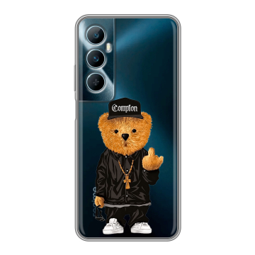 Силиконовый чехол на Realme C65 с принтом Плюшевый медведь