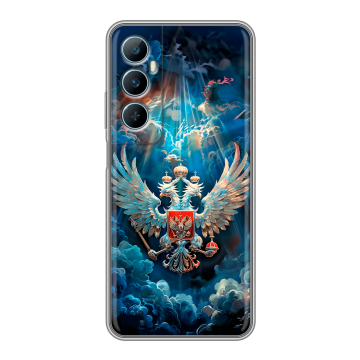 Силиконовый чехол на Realme C65 с принтом Герб флаг России