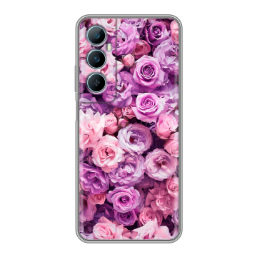 Силиконовый чехол на Realme C65 с принтом лавандовые розы