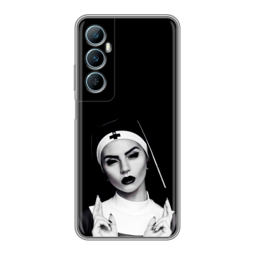 Силиконовый чехол на Realme C65 с принтом монашка