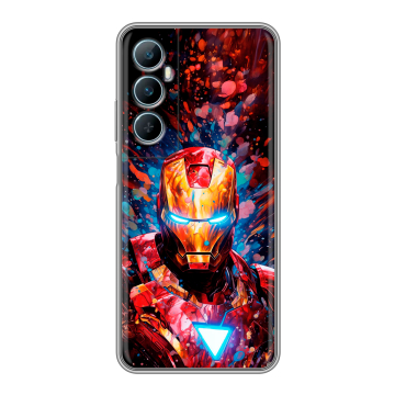 Силиконовый чехол на Realme C65 с принтом Железный человек Ironman