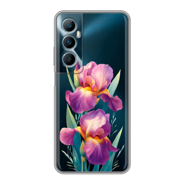 Силиконовый чехол на Realme C65 с принтом Цветы орхидеи
